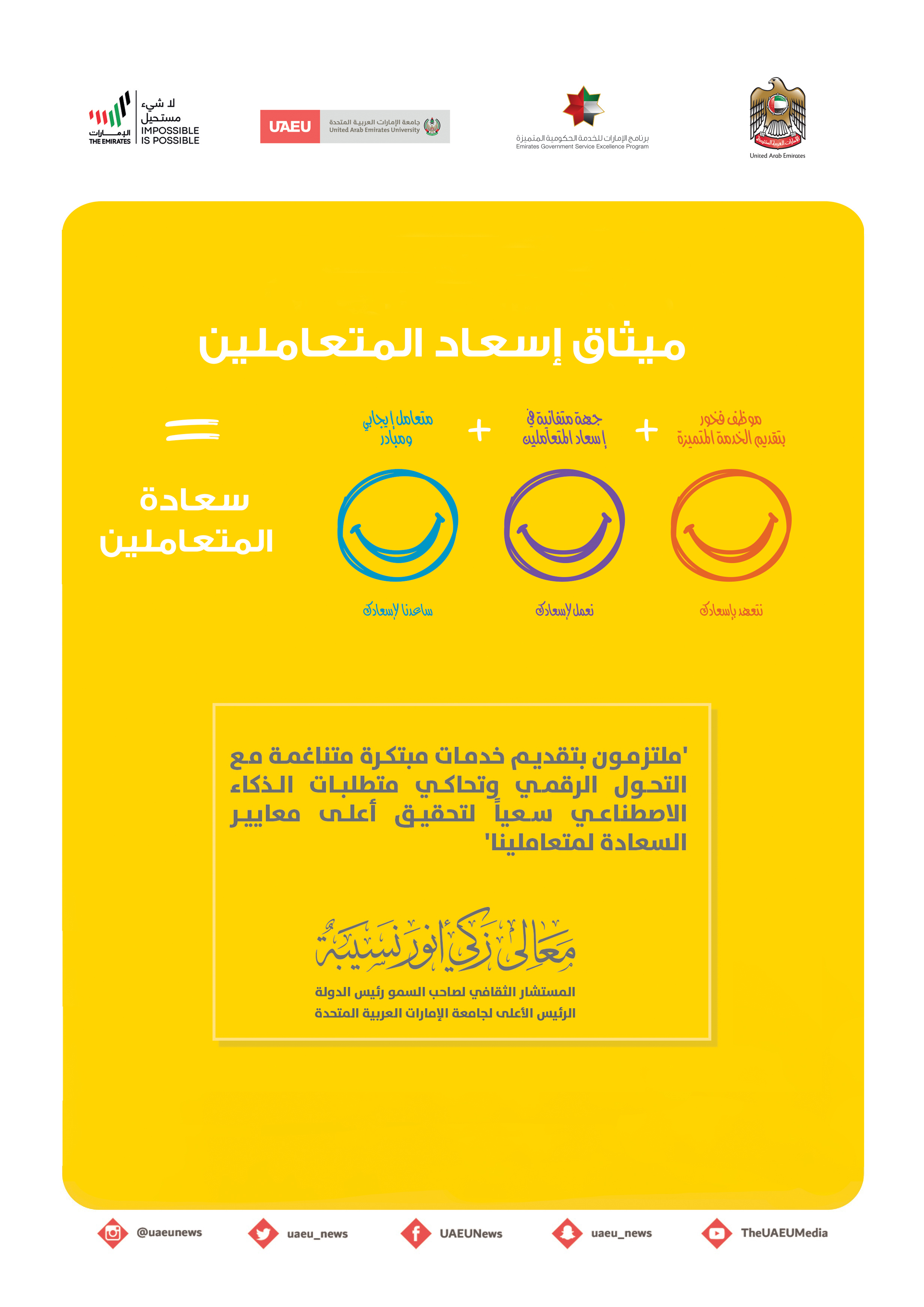 ملتزمون بتقديم خدمات مبتكرة متناغمة مع التحول الرقمي وتحاكي متطلبات الذكاء الاصطناعي سعياً لتحقيق أعلى معايير السعادة لمتعاملينا.