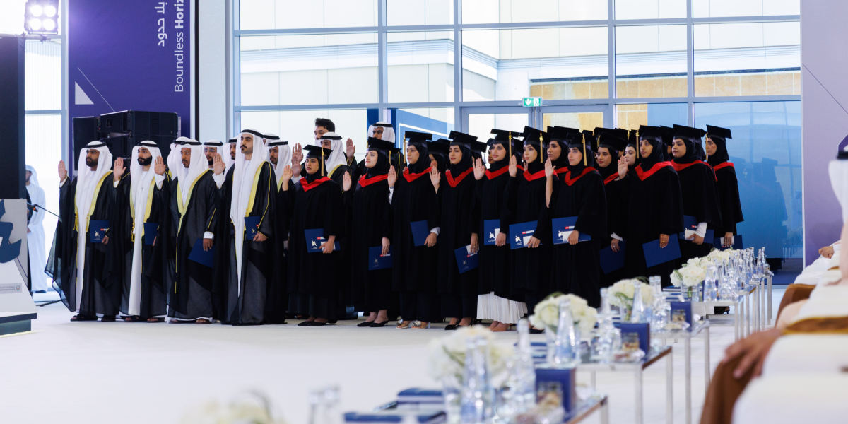 sliderImage Hazza bin Zayed attends graduation ceremony of the 44th cohort of the United Arab Emirates University graduates