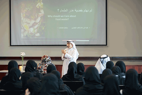 An awareness campaign seminar was conducted at Al Zayedia Secondary School for Girls in Al Ain on the topic “Reducing Food Waste”